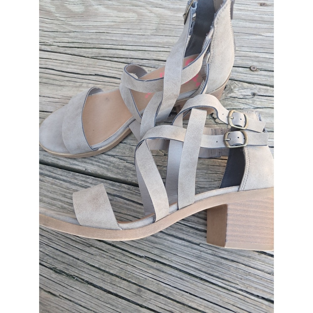 Jelly Pop Heeled Sandals With Back Zipper,  Brown,  Size 10